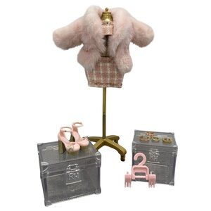 Rainbow High Sabrina St Cloud Outfit Pink Fur Coat Heels Cuffs